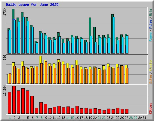 Daily usage for June 2025