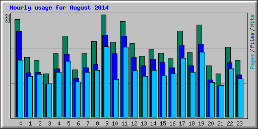 Hourly usage for August 2014