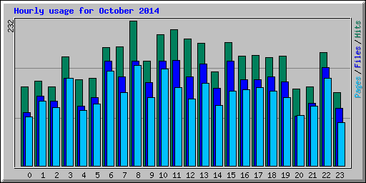 Hourly usage for October 2014