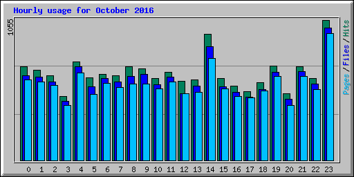 Hourly usage for October 2016