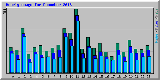 Hourly usage for December 2016