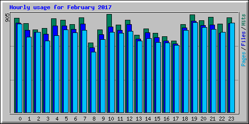 Hourly usage for February 2017