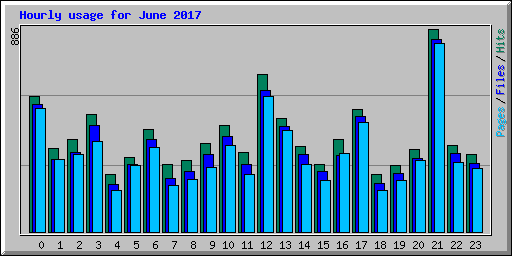 Hourly usage for June 2017