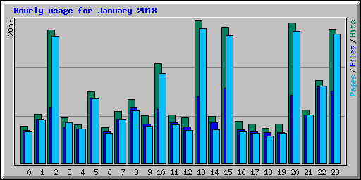 Hourly usage for January 2018