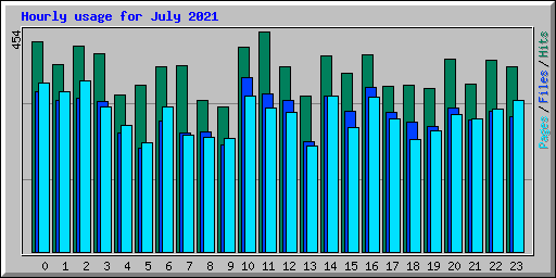 Hourly usage for July 2021