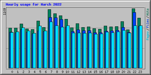Hourly usage for March 2022