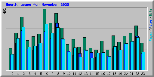 Hourly usage for November 2023