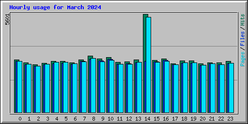 Hourly usage for March 2024