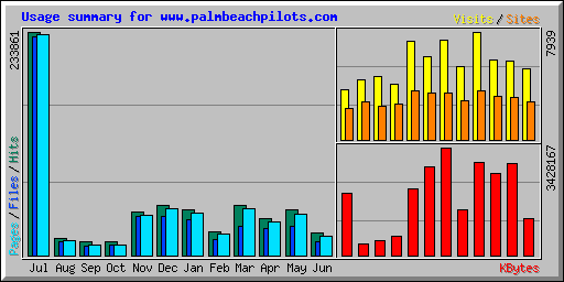 Usage summary for www.palmbeachpilots.com